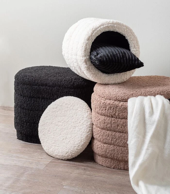 Leitmotiv Poef Cuddly - Bruin - 50x35x40 Cm 6 Leitmotiv Poef Cuddly - Bruin - 50x35x40 Cm - Afbeelding 4