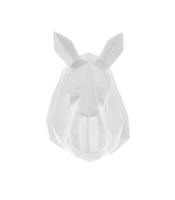 PRESENT TIME Wandhanger Origami Rhino - Polyresin Mat Wit - 21x29,5x27,5cm 4 PRESENT TIME Wandhanger Origami Rhino - Polyresin Mat Wit - 21x29,5x27,5cm - Afbeelding 2