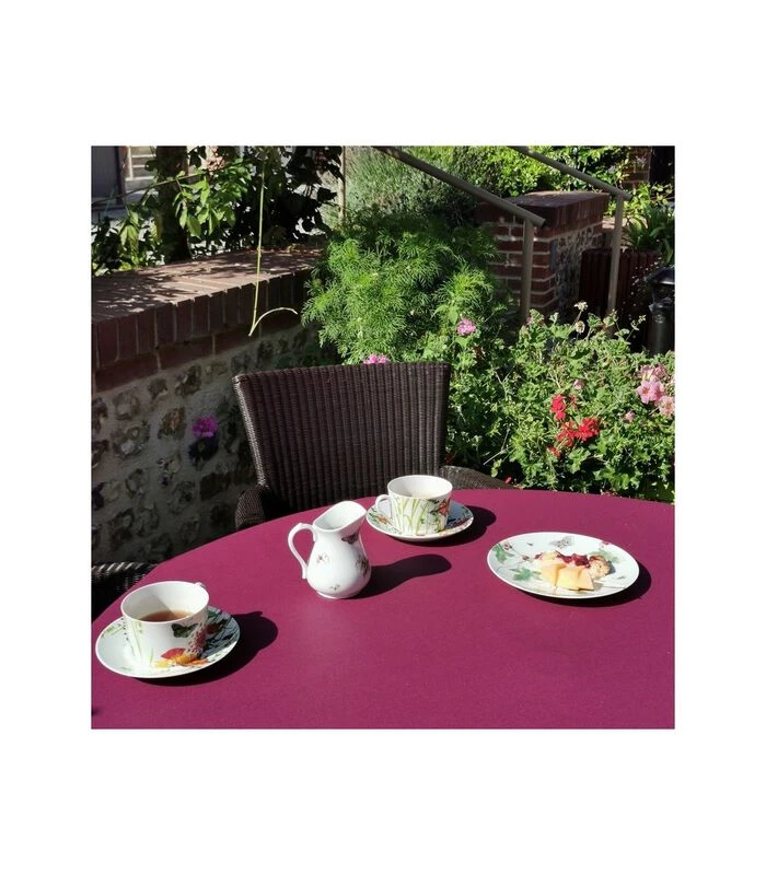 Effen Gecoat Tafelkleed Pruim 3 Effen Gecoat Tafelkleed Pruim