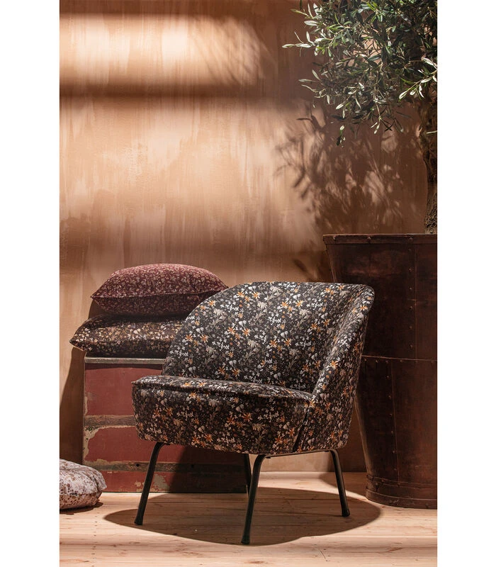 BePureHome Vogue Fauteuil - Velvet - Aquarel Flower - 69x57x70 4 BePureHome Vogue Fauteuil - Velvet - Aquarel Flower - 69x57x70 - Afbeelding 2