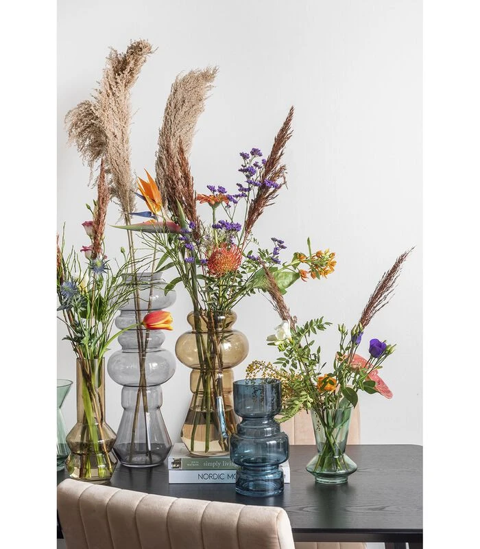 PRESENT TIME Vaas Morgana - Glas Donker Grijs - Medium - 18x35cm 4 PRESENT TIME Vaas Morgana - Glas Donker Grijs - Medium - 18x35cm - Afbeelding 2