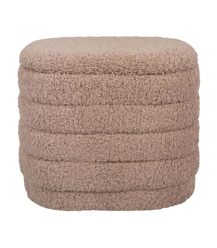 Leitmotiv Poef Cuddly - Bruin - 50x35x40 Cm 3 Leitmotiv Poef Cuddly - Bruin - 50x35x40 Cm