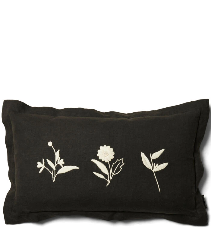 Kussenhoes, Kussensloop 50x30, Bloemenprint - Zephyrus - Zwart 3 Kussenhoes, Kussensloop 50x30, Bloemenprint - Zephyrus - Zwart