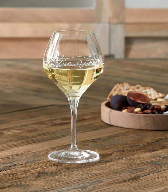 Wijnglas Gegraveerd Tekst, Wittewijn Glas - La Dolce Vita - 300 ML 4 Wijnglas Gegraveerd Tekst, Wittewijn Glas - La Dolce Vita - 300 ML - Afbeelding 2