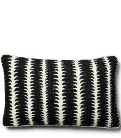 Kussenhoes, Kussensloop 50x30, Sierkussen Print - Salinas - Zwart/ Wit