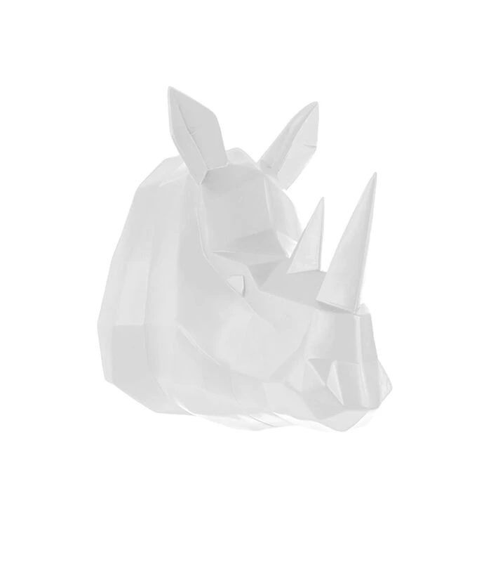 PRESENT TIME Wandhanger Origami Rhino - Polyresin Mat Wit - 21x29,5x27,5cm 3 PRESENT TIME Wandhanger Origami Rhino - Polyresin Mat Wit - 21x29,5x27,5cm