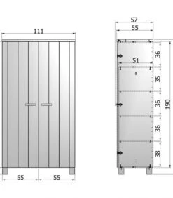 WOOOD Dennis Kast - Grenen/Leer - Staal Grijs - 202x111x55 7 WOOOD Dennis Kast - Grenen/Leer - Staal Grijs - 202x111x55 -Thuis Accessoires Winkel a6e3bd45ca564b43ac5694caf350281d