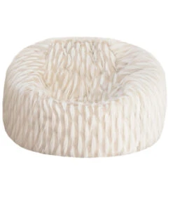 XL-poef In Wit Imitatiebont