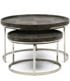 Salontafel Rond - Theodore Table - Set Van 2 Stuks - Zilver