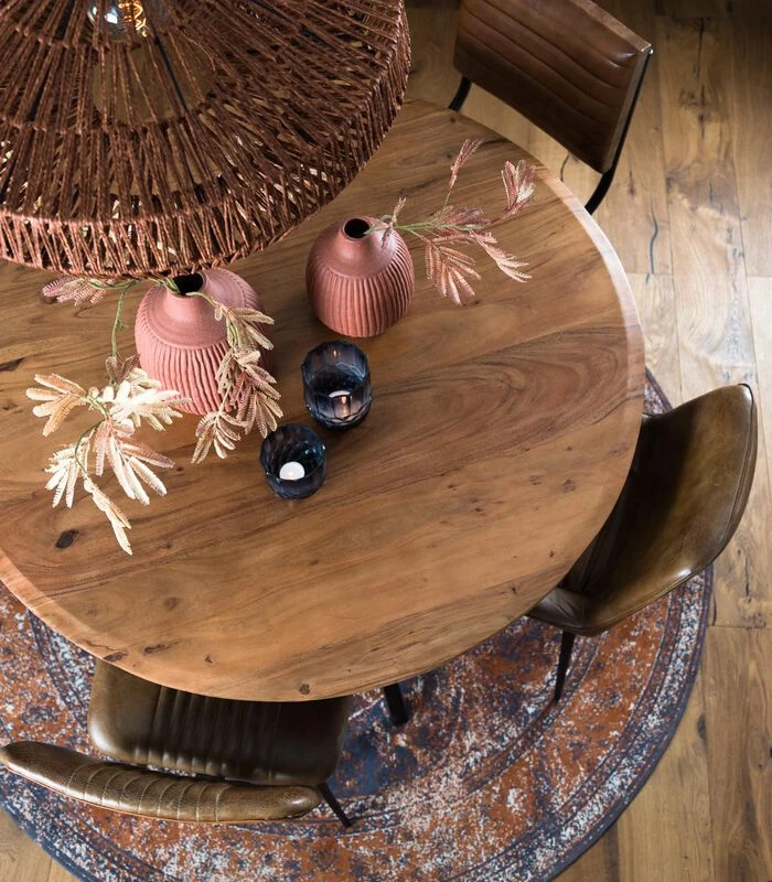 Eettafel Mimoso - Hout/Zwart - Ø140cm 4 Eettafel Mimoso - Hout/Zwart - Ø140cm - Afbeelding 2