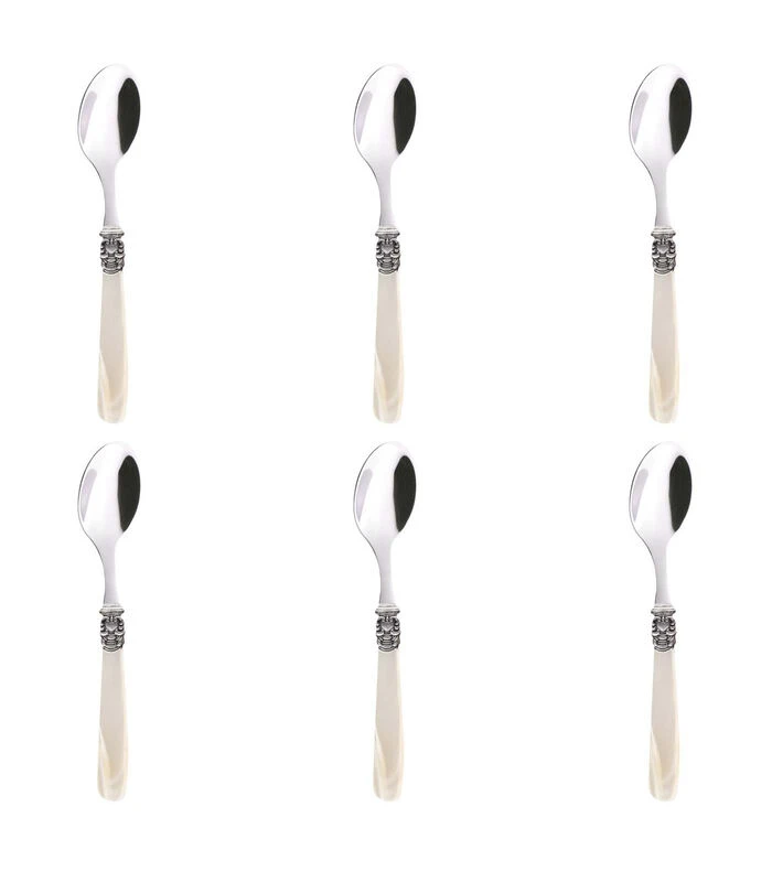 Koffielepel Mona Lisa 14.4 Cm 18/10 Zilver Offwhite 6 Stuk(s) 3 Koffielepel Mona Lisa 14.4 Cm 18/10 Zilver Offwhite 6 Stuk(s)