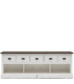 TV Kast Meubel - Newport Flatscreen Dresser - 180x45 Cm - Wit