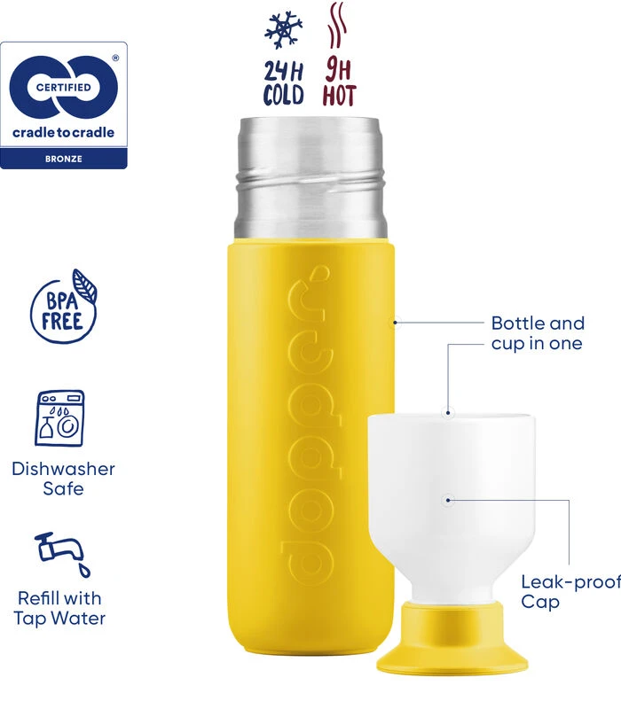 Dopper Geïsoleerde Thermosfles Insulated Lemon Crush 350ml 4 Dopper Geïsoleerde Thermosfles Insulated Lemon Crush 350ml - Afbeelding 2