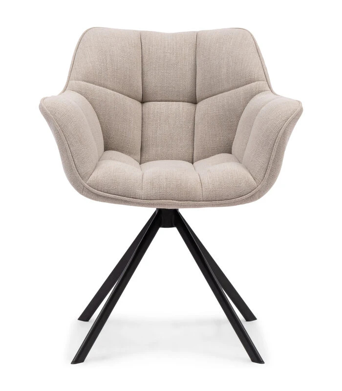 Eetkamerstoel Met Armleuning - Carnaby Dining Armchair Mouliné - Linnen - Naturel 3 Eetkamerstoel Met Armleuning - Carnaby Dining Armchair Mouliné - Linnen - Naturel