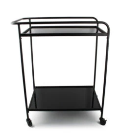 Serveerwagen 66x40xH83,5cm 2 Lagen Zwart Bar