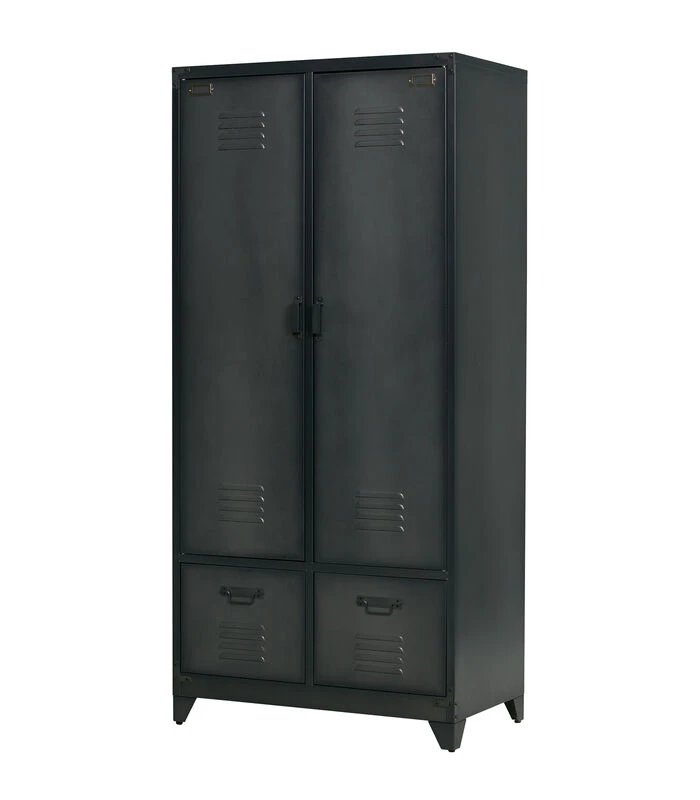 VTwonen Locker - Metaal - Zwart - 190x90x50 4 VTwonen Locker - Metaal - Zwart - 190x90x50 - Afbeelding 2