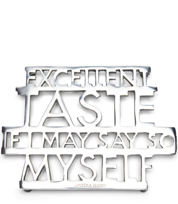 Onderzetter, Pannenonderzetter Tekst Excellent Taste - Zilver 3 Onderzetter, Pannenonderzetter Tekst Excellent Taste - Zilver