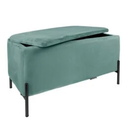 Leitmotiv Bank Snog XL - Velvet Jade Groen, Zwarte Poten - 90x45x45cm