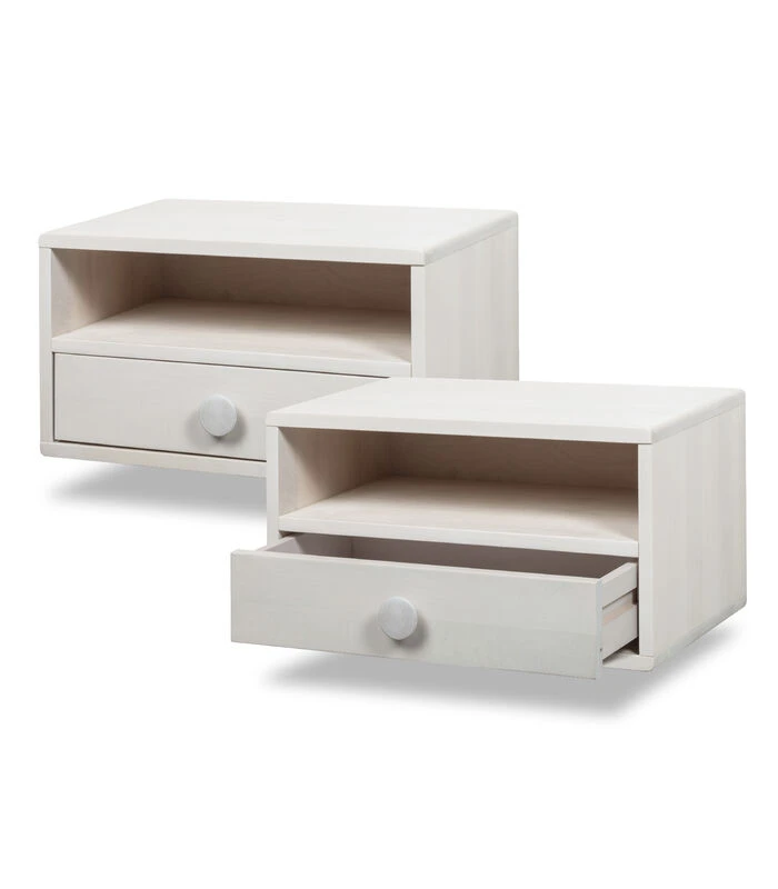 2 X Zwevend Nachtkastje HOPE In Berkenhout 3 2 X Zwevend Nachtkastje HOPE In Berkenhout