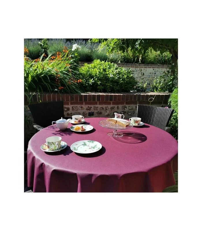 Effen Gecoat Tafelkleed Pruim 4 Effen Gecoat Tafelkleed Pruim - Afbeelding 2