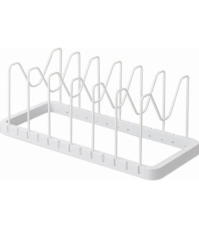 Yamazaki Extendable Pot Lid & Pan Holder - Tower - White 3 Yamazaki Extendable Pot Lid & Pan Holder - Tower - White