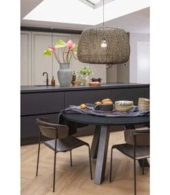 WOOOD Eettafel Rhonda - Eiken - Blacknight - 77x129x129 -Thuis Accessoires Winkel c5782bd2a78e4e82a2fb05d612d07246