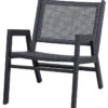 WOOOD Pem Fauteuil Met Armleuning - Aluminium - Zwart - 75x62x78