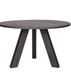 WOOOD Eettafel Rhonda - Eiken - Blacknight - 77x129x129