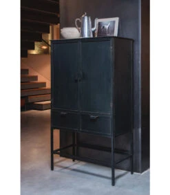 BePureHome Wish 2 Deurs Kast - Metaal - Zwart - 151x87x36 -Thuis Accessoires Winkel c974b134eded4a04a5193e2b9ce44a0e