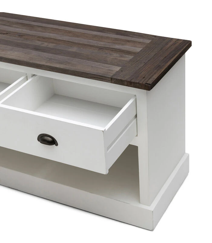 TV Kast Meubel - Newport Flatscreen Dresser - 150x45 Cm - Wit 4 TV Kast Meubel - Newport Flatscreen Dresser - 150x45 Cm - Wit - Afbeelding 2