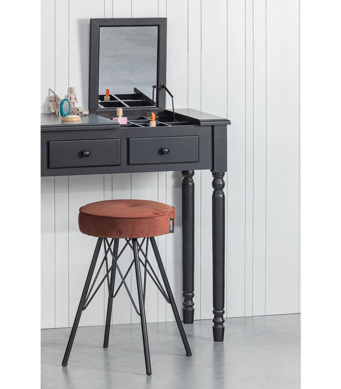 WOOOD Bella Kruk - Velvet - Brick Red - 53x33x33 4 WOOOD Bella Kruk - Velvet - Brick Red - 53x33x33 - Afbeelding 2