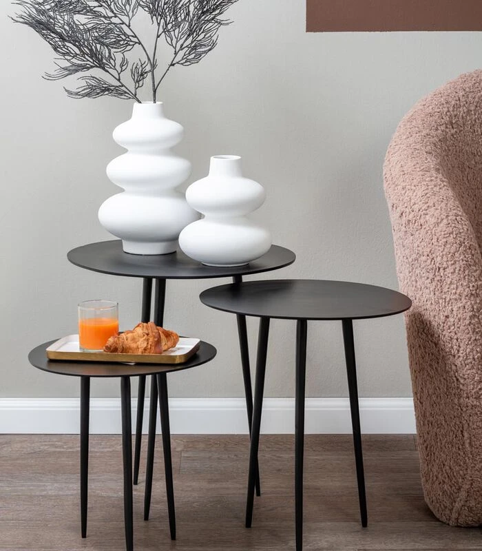 Leitmotiv Bijzettafel Supreme - Zwart - Ø42,5cm 4 Leitmotiv Bijzettafel Supreme - Zwart - Ø42,5cm - Afbeelding 2