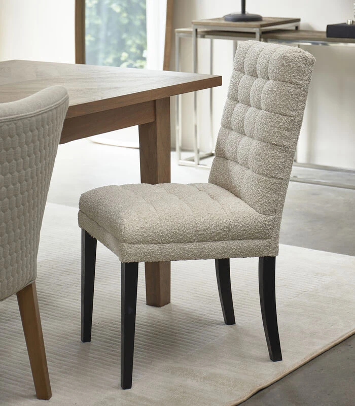 Eetkamerstoel - Clement - Wit - Polyester, Acryl, Rubberhout - 47.0x80.0x105.0 Cm 4 Eetkamerstoel - Clement - Wit - Polyester, Acryl, Rubberhout - 47.0x80.0x105.0 Cm - Afbeelding 2