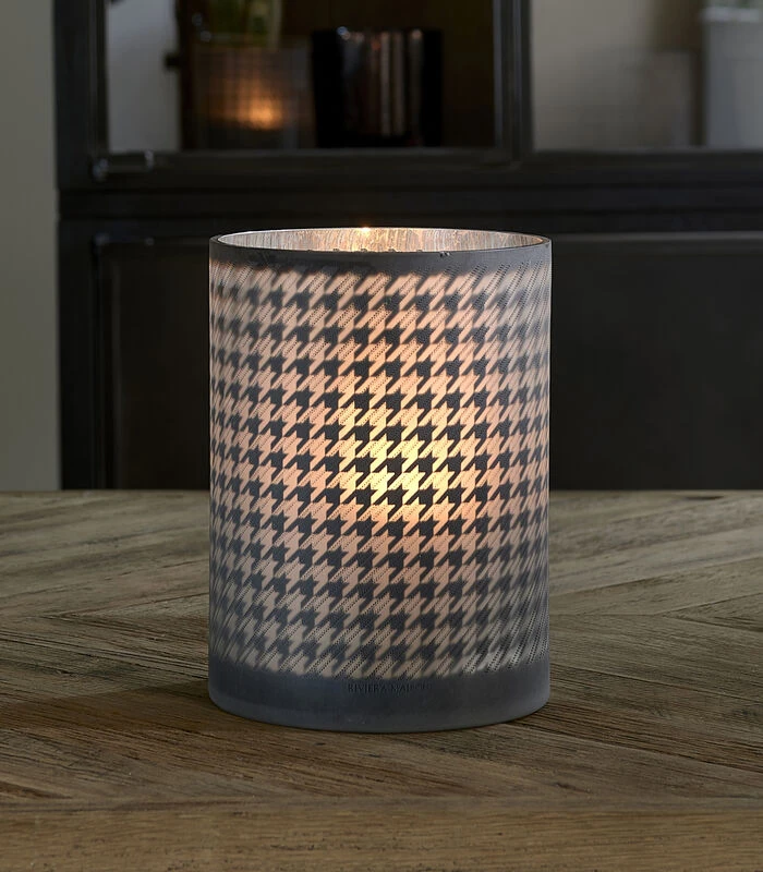 Windlichten Voor Binnen - Pied-de-Poule Hurricane - Lantaarn - 24cm X 18cm 4 Windlichten Voor Binnen - Pied-de-Poule Hurricane - Lantaarn - 24cm X 18cm - Afbeelding 2