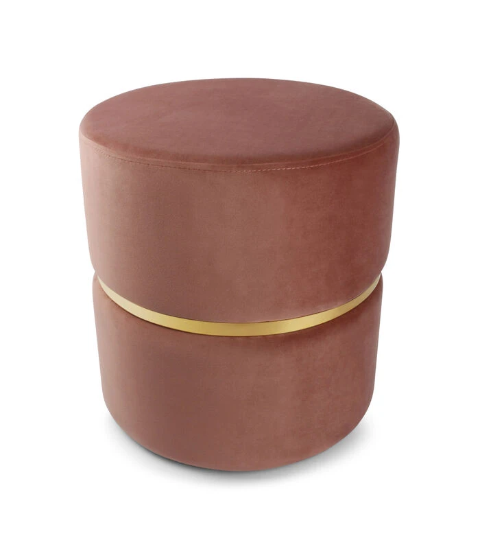 Poef 40xH42cm Velvet Roze Lounge 4 Poef 40xH42cm Velvet Roze Lounge - Afbeelding 2