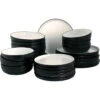 Serviesset Cosmic Porselein 6-persoons 24-delig Wit Zwart