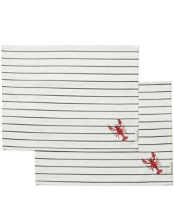 Placemat Katoen Classic Blauw/ Wit Lobster - 2 Stuks