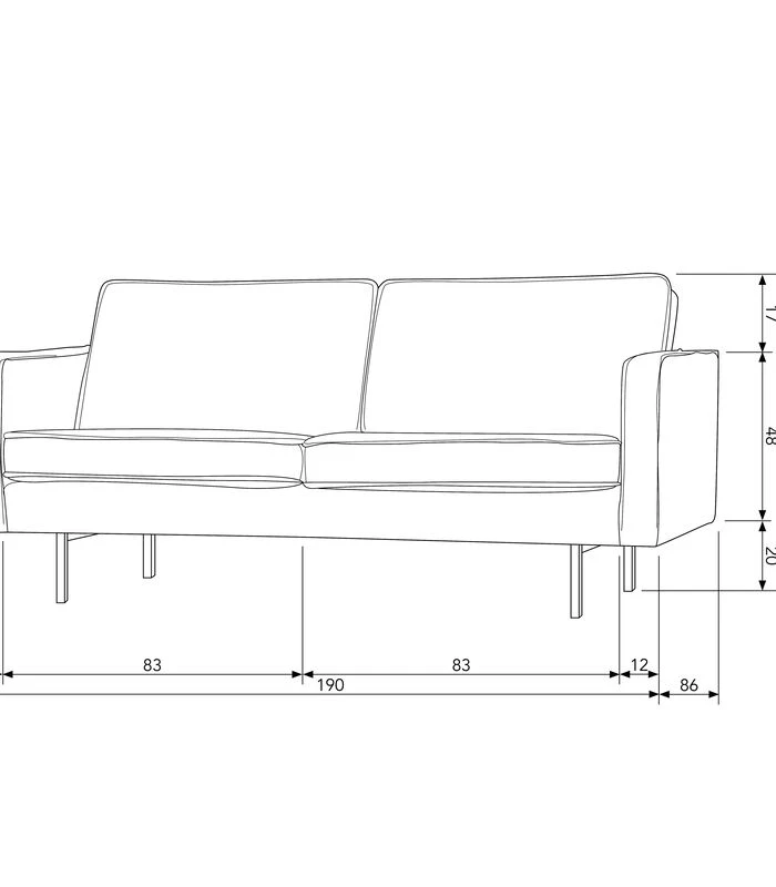 BePureHome Rodeo Bank 2-Zits - Recycle Leer - Cognac - 85x190x86 6 BePureHome Rodeo Bank 2-Zits - Recycle Leer - Cognac - 85x190x86 - Afbeelding 4