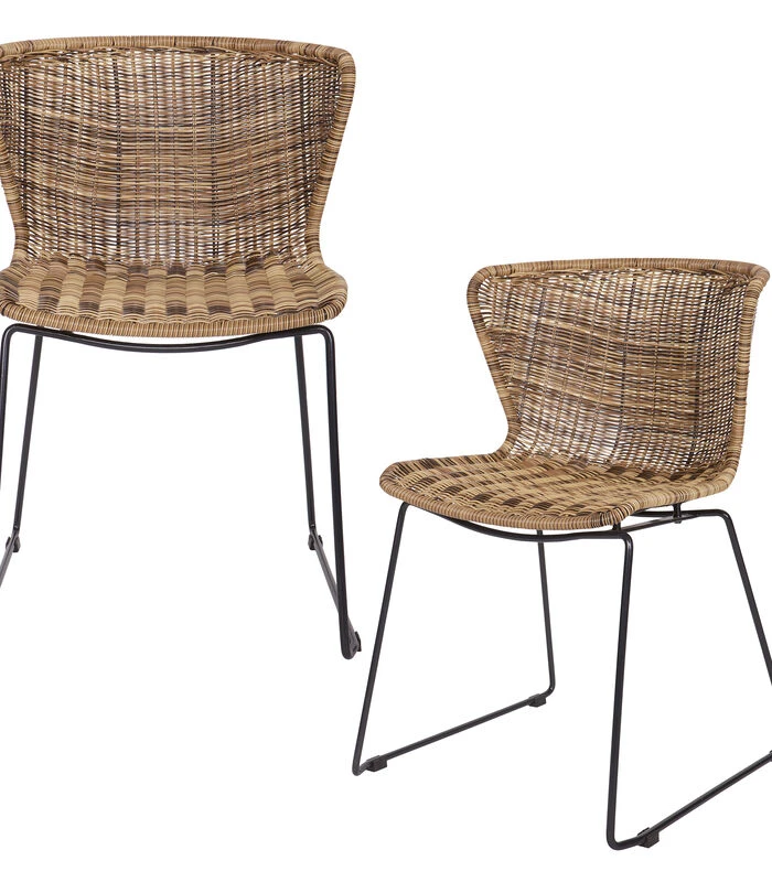 WOOOD Wings Tuinstoel - Polyester - Naturel - Set Van 2 3 WOOOD Wings Tuinstoel - Polyester - Naturel - Set Van 2