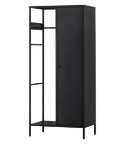 WOOOD Coen Garderobekast - Metaal - Antraciet - 180x80x50