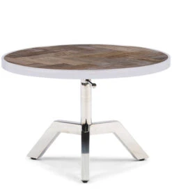 Salontafel Rond Verstelbaar 60 Cm - Kirkwood Adjustable Table - Zilver