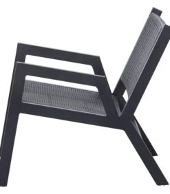 WOOOD Pem Fauteuil Met Armleuning - Aluminium - Zwart - 75x62x78 -Thuis Accessoires Winkel de528c3fc3994d218358ad3319f6df27