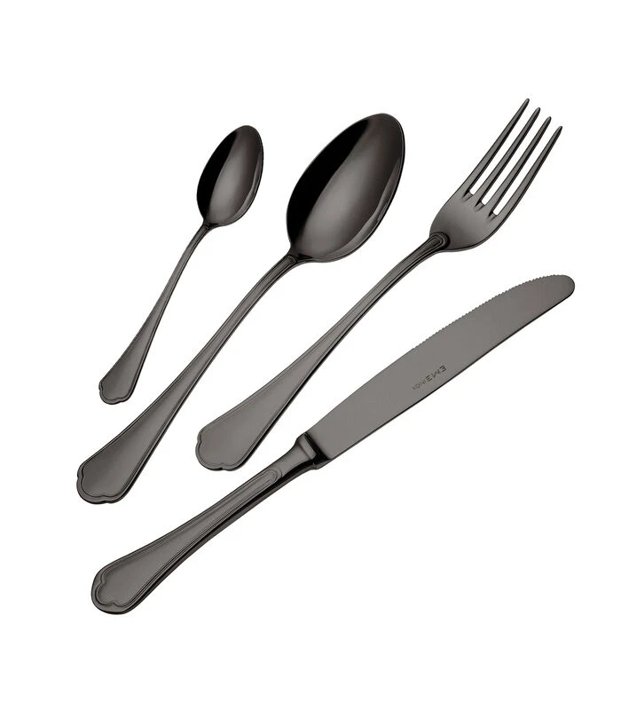 Bestekset Domus 18/10 24-delig Zwart 6-persoons 3 Bestekset Domus 18/10 24-delig Zwart 6-persoons