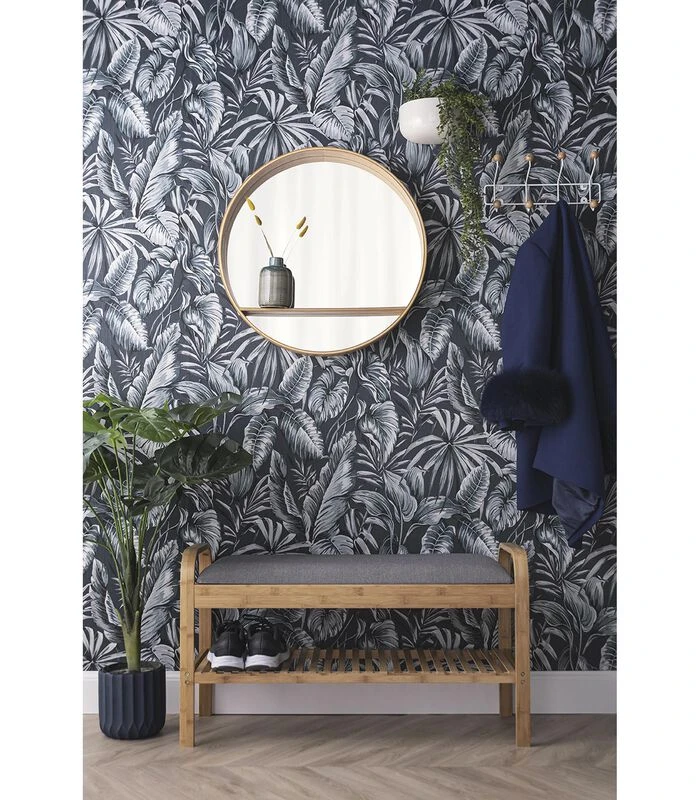 Leitmotiv Bank Arch - Bamboe Met Grijze Stof - 90x33x50cm 4 Leitmotiv Bank Arch - Bamboe Met Grijze Stof - 90x33x50cm - Afbeelding 2