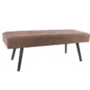 Leitmotiv Bank Explicit - Suede Look Chocolade Bruin - 121x41x43cm