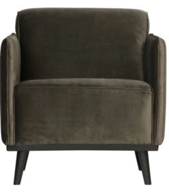 BePureHome Statement Fauteuil Met Arm - Velvet - Warm Groen - 77x72x93