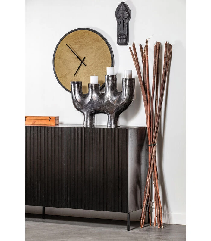 WOOOD Renske Wandklok - Velvet - Okergeel - 5x62x62 4 WOOOD Renske Wandklok - Velvet - Okergeel - 5x62x62 - Afbeelding 2