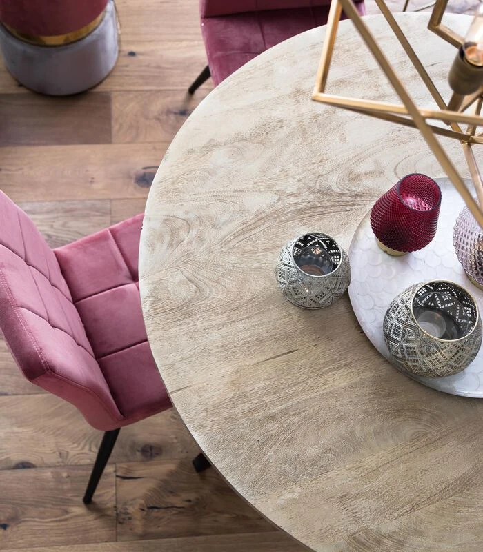 Eettafel Magnifera - Hout/Zwart - Ø120cm 5 Eettafel Magnifera - Hout/Zwart - Ø120cm - Afbeelding 3