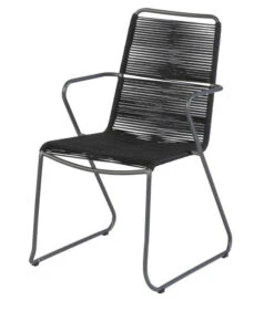 Tuinstoel Met Armleuning Slimm - Metaal - Zwart - 88x61x52