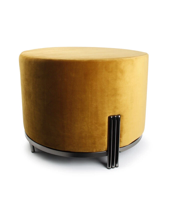Poef 55xH40cm Velvet Cognac Misa 3 Poef 55xH40cm Velvet Cognac Misa